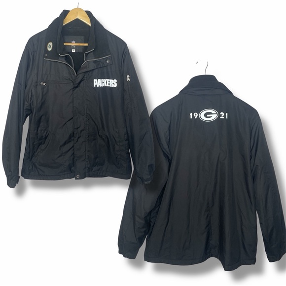 NFL Pro Line Green Bay Packers Jacket Black Medium Men’s 1921 Embroidered Logo - Picture 1 of 6